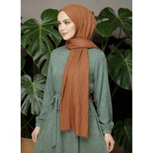 Ang-Scarf 75 x 185 Mocha Renk Piliseli Bambu Şal - Ağırlık Yapmaz - Ütü İstemez - Dört Mevsim Kullanıma Uygun - Kayma Yapmaz