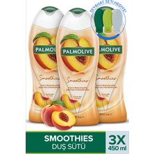 Palmolive Smoothies Şeftali Duş Jeli Nemlendirici Etki 3×450 ml Ferahlatıcı Koku + Seyahat Kiti Hediye