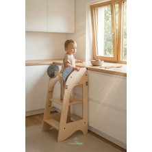 Mamatoyz Öğrenme Kulesi Sabit  -Kule Fare  - Banyo yükseltici  - Doğal Ahşap
