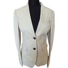Asus Deri - Hakiki Deri Kadın Bej Blazer Ceket