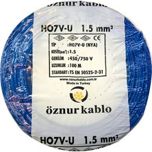 Öznur 1,5 mm Nya Kablo - 100 Metre Mavi
