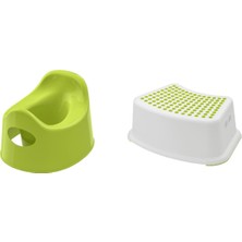 Empressco Ikea Ikili Çocuk Seti, Försıktıg Basamak 37X13 cm Beyaz Yeşil + Lılla Lazımlık 27X24X18 cm Yeşil - Fiyatı, Yorumları
