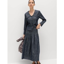 Marks & Spencer Keten Karışımlı Denim Gömlek