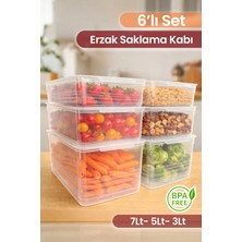Naturelove 6'lı Çok Amaçlı Saklama Kabı Seti Buzdolabı Difriz Düzenleyici Banyo Deterjan Saklama Kutusu 3-5-7 L