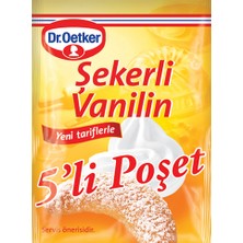 Dr. Oetker Şekerli Vanilin 5 x 5 gr Doğal Malzeme İçeren Unlu Mamül İçin Özel Formül