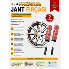 Bgea 2'li Premium Yumuşak Uçlu Jant ve Detay Temizlik Fırçası Premium Kalite Mikrofiber