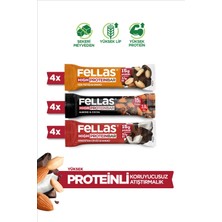 Fellas Yüksek Protein Bar (45 g) Karma Kutu - 12 Adet (3 Çeşit)