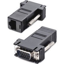 kzy mobilyal Powermaster VGA Extender RJ45 CAT5/CAT6/CAT7 Uzatıcı Çevirici (2'li Paket)
