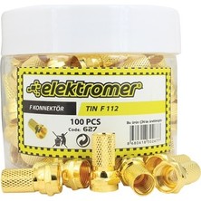 Elektromer PowerMaster PM-627 RG6/U4 Geniş Altın F Konnektör 100'lü Paket