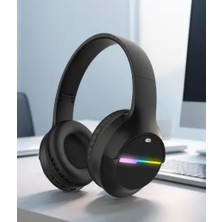 Blue Team J-700 Kablosuz Kulak Üstü LED Işıklı Siyah Bluetooth Kulaklık