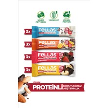Fellas Yüksek Protein Bar (45 g) Karma Kutu - 12 Adet (4 Çeşit)