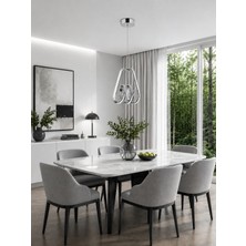Gusto Lighting Mina Tekli Krom LED Sarkıt Avize,3 Renk Yanabilen Modern Avize,salon LED Avize
