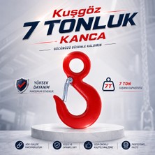 Badem10 7 Ton Kuşgöz Kanca Çelik Yük Kaldırma Kancası Vinç Halat Zincir Bağlantı Kancası Ağır Hizmet