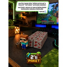 Toptan3D Stres Küpü, Kızıl Taş Blok Stres Küpü, infinity cube + Gözlüklü Karakter Anahtarlık Hediyeli (Büyük Boy - 8cm)