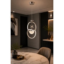 Gusto Lighting Luna Modern LED Sarkıt Avize Krom 3 Renk Yanabilen Modern Avize,salon LED Avize