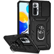Ne Lazım Bana Note 10 Pro Kılıf Pars Lens Yüzüklü - Siyah