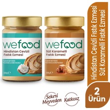 Wefood Süt Karamelli Fıstık Ezmesi 300 gr + Wefood Hindistan Cevizli Fıstık Ezmesi 300 gr