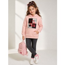 Stsahra  Kız Çocuk Pudra Sweatshirt