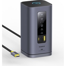 Baseus Spacemate Serisi 11'i 1 Dock Station 3 Monitör, 2 x HDMI 1 x Dp 4K @ 60Hz, 3 x Usb-A/c 10 Gbps, 1 Gbps Ethernet, 100 W Pd