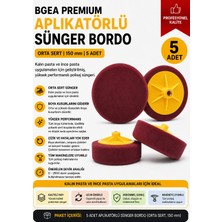 Bgea Premium Aplikatörlü Sünger Bordo 6 Inç 150 mm (5 Adet)