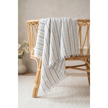 Hamur Çift Katlı Müslin Bebek Pike Örtü Indigo Çizgili Desenli 85x95 cm Cinsiyete Uygun Özellik