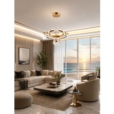 Gusto Lighting Elizan Tekli Gold LED Sarkıt Avize,3 Renk Yanabilen Modern Avize,salon LED Avize