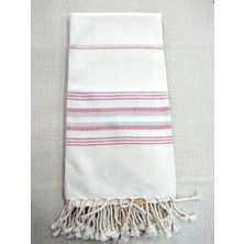 Mandaş Pamuklu El Dokuma Peştemal (80X200) - Krem Pembe