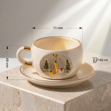 BSK Ceramics Handmade Kış Harfli Porselen Çay Fincanı J Harfi