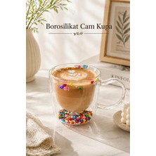 Naturelove Çift Cidarlı Borosilikat Cam Çay & Kahve & Latte Bardağı - Isıya Dayanıklı Şeffaf Kupa