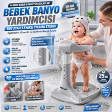 Empressco Astakos Bebek Banyo Standı Boy Ayarlı Ayaklı Yıkama Aparatı Katlanabilir Bebek Banyo Yardımcısı Gri Erkek - Fiyatı, Yorumları