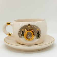 BSK Ceramics Handmade Kış Harfli Porselen Çay Fincanı Ö Harfi