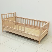 Bamy Doğal Kayın Ağacı Dönüşebilir Montessori Karyola 80x160 cm