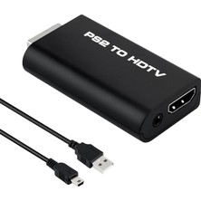 Apera G300 Ps2'den Hdmi'a Çevirici Adaptör Hdtv 3,5 mm Ses Çıkışlı Mini Usb'den Usb'ye Kablo ile Güç Alır Ps2 Slim Desteklemez