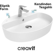 Creavit Loop Oval Beyaz Delikli Lavabo 60 Cm LP161