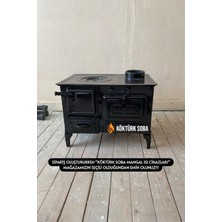 Köktürk Soba Mini Fırınlı Kamp Kuzine Sobası