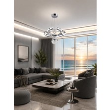 Gusto Lighting Elizan Tekli Krom LED Sarkıt Avize,3 Renk Yanabilen Modern Avize,salon LED Avize