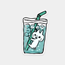 Buzlu Kedi Soda Sticker