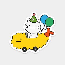 Partiye Zorla Getirilmiş Kedi Sticker