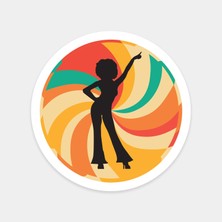 Retro Dansçı Silüet Sticker