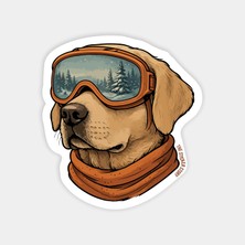 Kayakçı Köpek Sticker