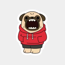 Agresif Hoodieli Pug Sticker