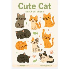 Cute Cat Sticker Sheet