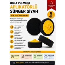 Bgea Premium Aplikatörlü Sünger Siyah 6 Inç 150 mm (5 Adet)
