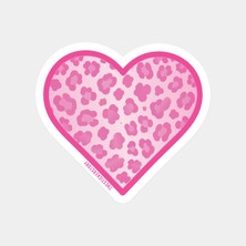 Leopar Kalp Sticker