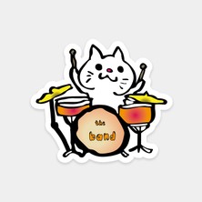 Ritmik Baterist Kedi Sticker