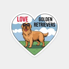 Golden Retriever Aşkı Sticker