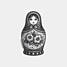 Desenli Matruşka Sticker