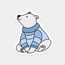Kazaklı Kutup Ayısı Sticker