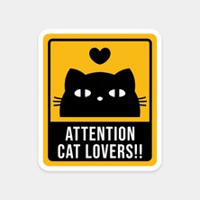 Kedi Sever Uyarısı Sticker