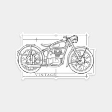 Vintage Motor Çizim Sticker